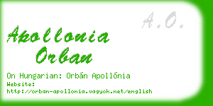 apollonia orban business card