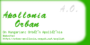 apollonia orban business card